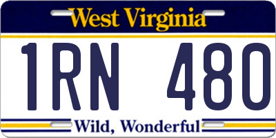 WV license plate 1RN480
