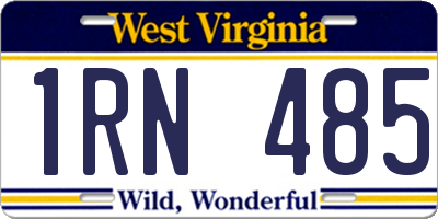 WV license plate 1RN485