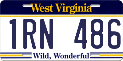 WV license plate 1RN486