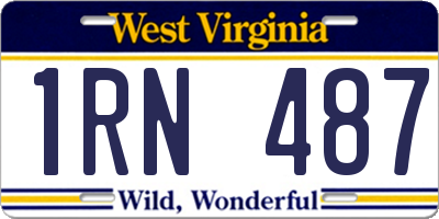 WV license plate 1RN487