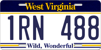 WV license plate 1RN488