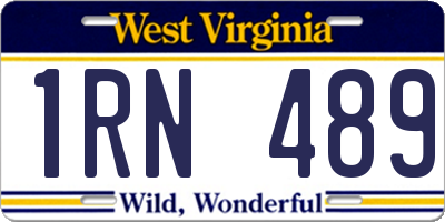 WV license plate 1RN489