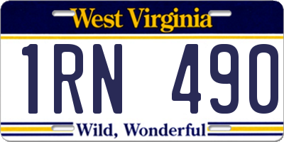 WV license plate 1RN490