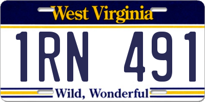 WV license plate 1RN491