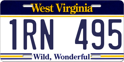 WV license plate 1RN495