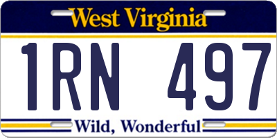 WV license plate 1RN497
