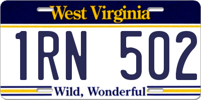 WV license plate 1RN502