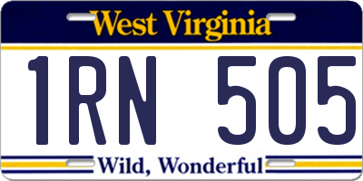 WV license plate 1RN505