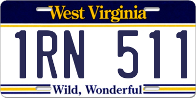 WV license plate 1RN511