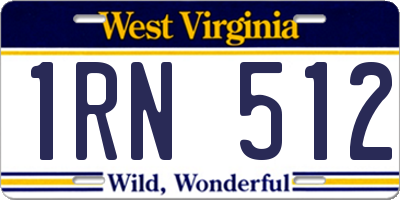 WV license plate 1RN512