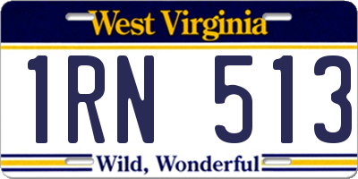 WV license plate 1RN513
