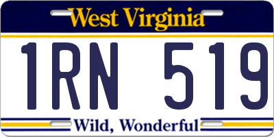 WV license plate 1RN519