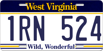 WV license plate 1RN524