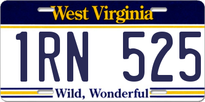 WV license plate 1RN525