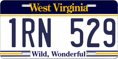 WV license plate 1RN529