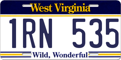 WV license plate 1RN535