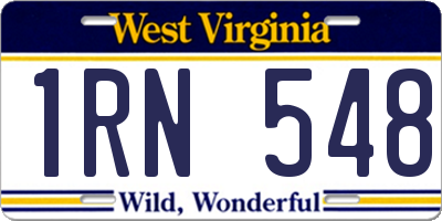 WV license plate 1RN548