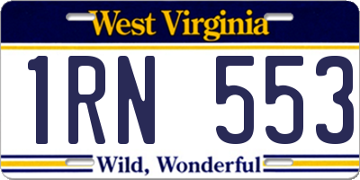 WV license plate 1RN553