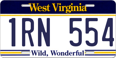 WV license plate 1RN554