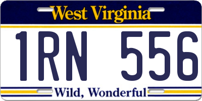 WV license plate 1RN556