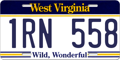 WV license plate 1RN558