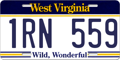 WV license plate 1RN559