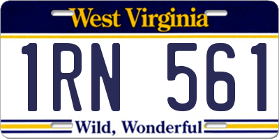 WV license plate 1RN561