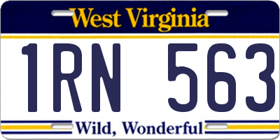 WV license plate 1RN563