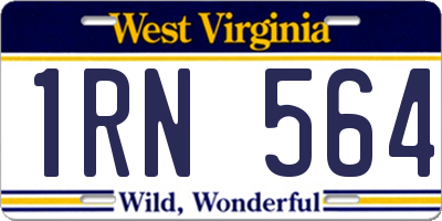 WV license plate 1RN564