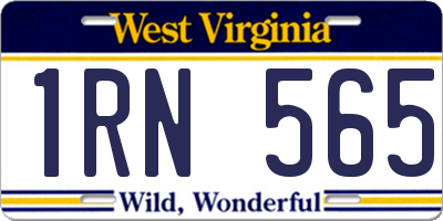 WV license plate 1RN565