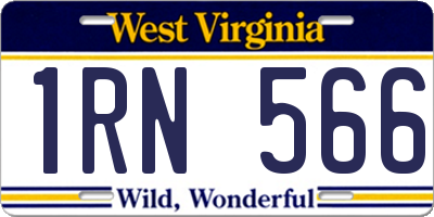 WV license plate 1RN566