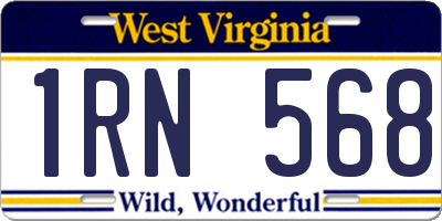 WV license plate 1RN568