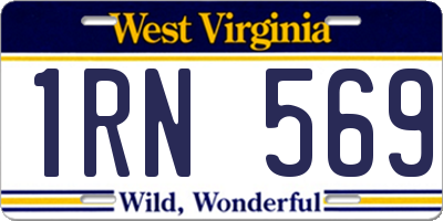 WV license plate 1RN569