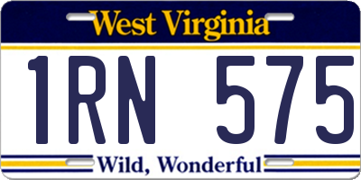 WV license plate 1RN575
