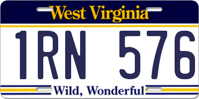 WV license plate 1RN576