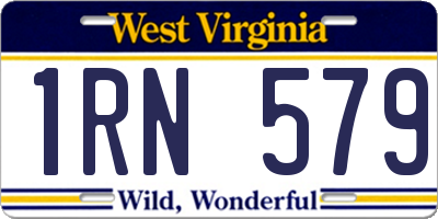 WV license plate 1RN579