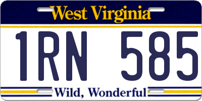 WV license plate 1RN585