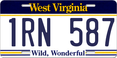 WV license plate 1RN587