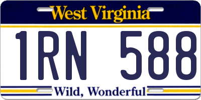 WV license plate 1RN588
