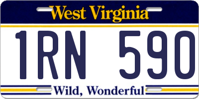 WV license plate 1RN590