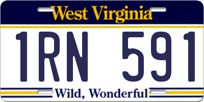 WV license plate 1RN591