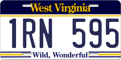 WV license plate 1RN595