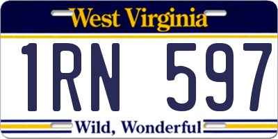 WV license plate 1RN597