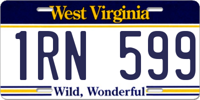 WV license plate 1RN599