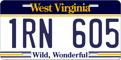 WV license plate 1RN605
