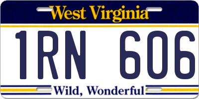 WV license plate 1RN606