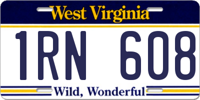WV license plate 1RN608