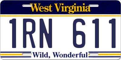 WV license plate 1RN611