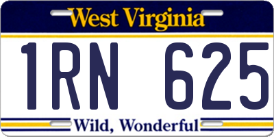 WV license plate 1RN625