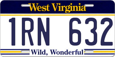 WV license plate 1RN632